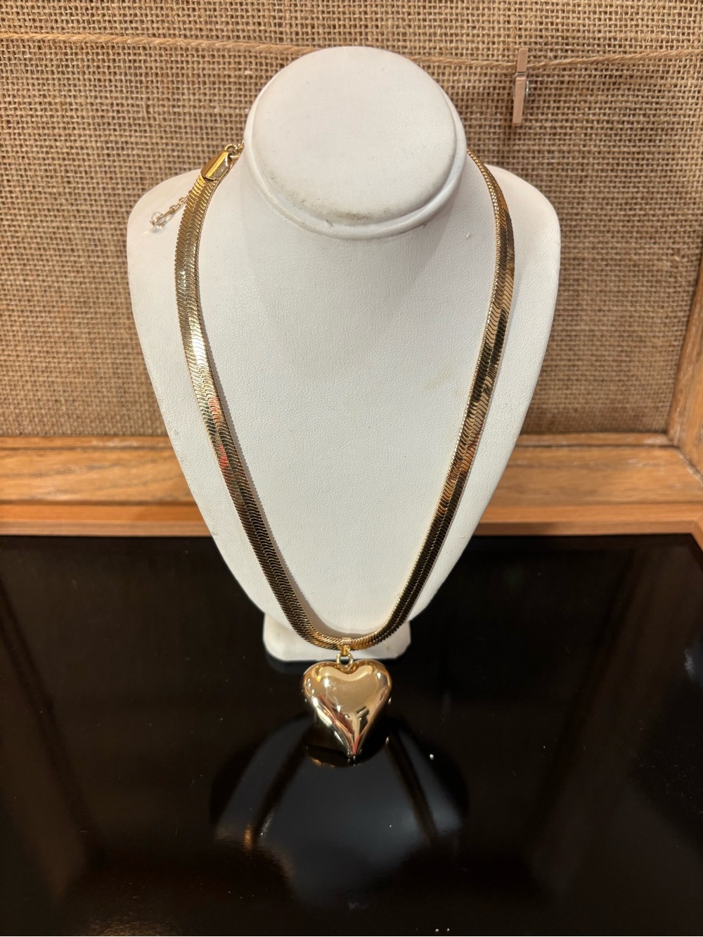 Vintage Gold Heart Locket Necklace